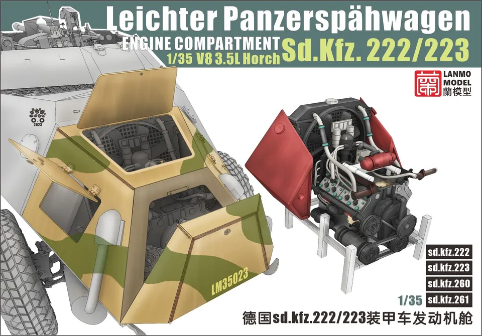 lanmo-model-lm35023-sd-kfz-222-223-moteur-kit-1-35-d-taillage image 1