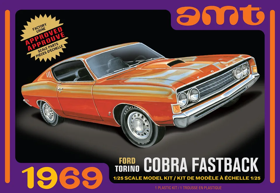 amt-ford-torino-cobra-fastback-1969-maquette-1-25-stock image 1
