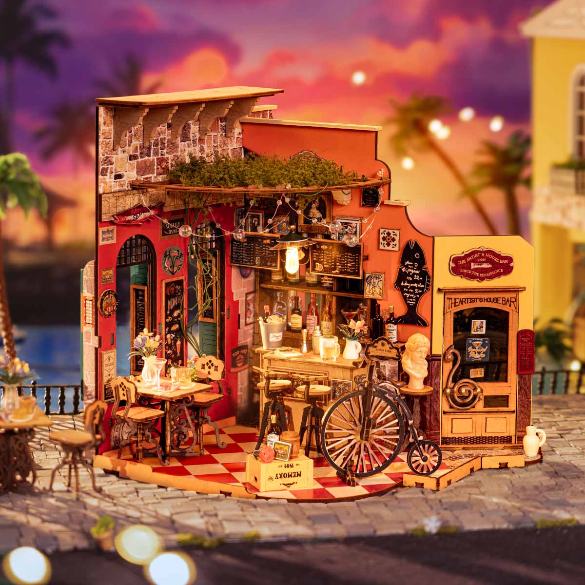 rolife-dg173-cheers-bar-dining-maison-miniature-kit-bois image 2