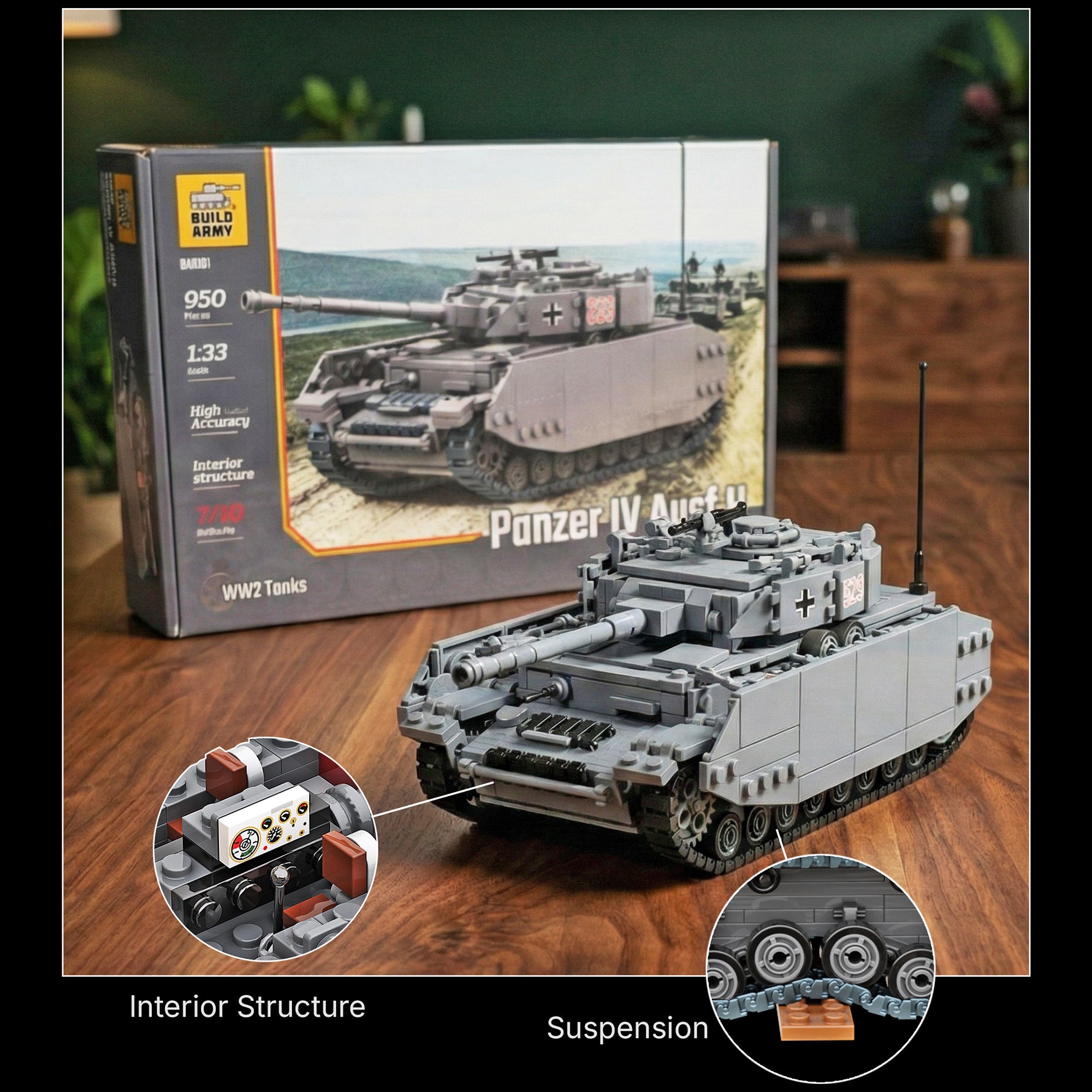 build-army-ba0161-panzer-iv-ausf-h-char-briques-1-33-935-pcs image 3