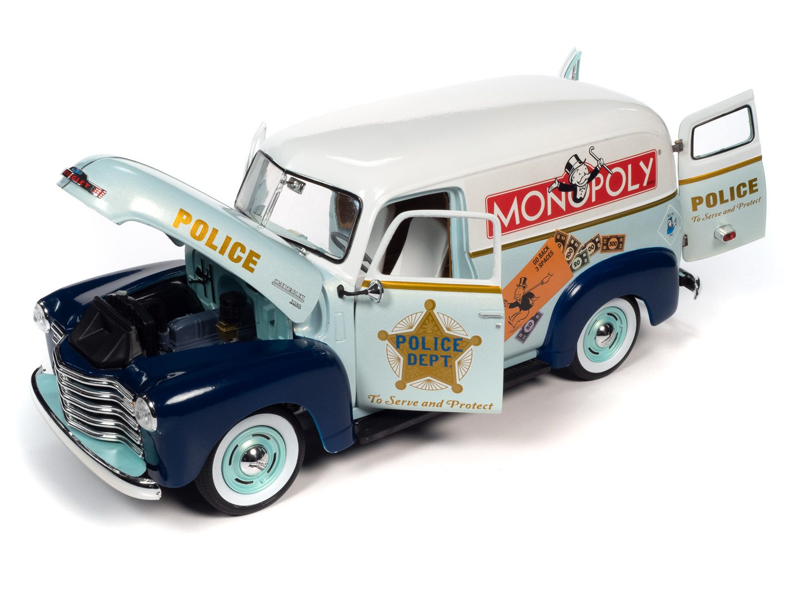auto-world-chevrolet-panel-1948-monopoly-miniature-1-18-figure image 3