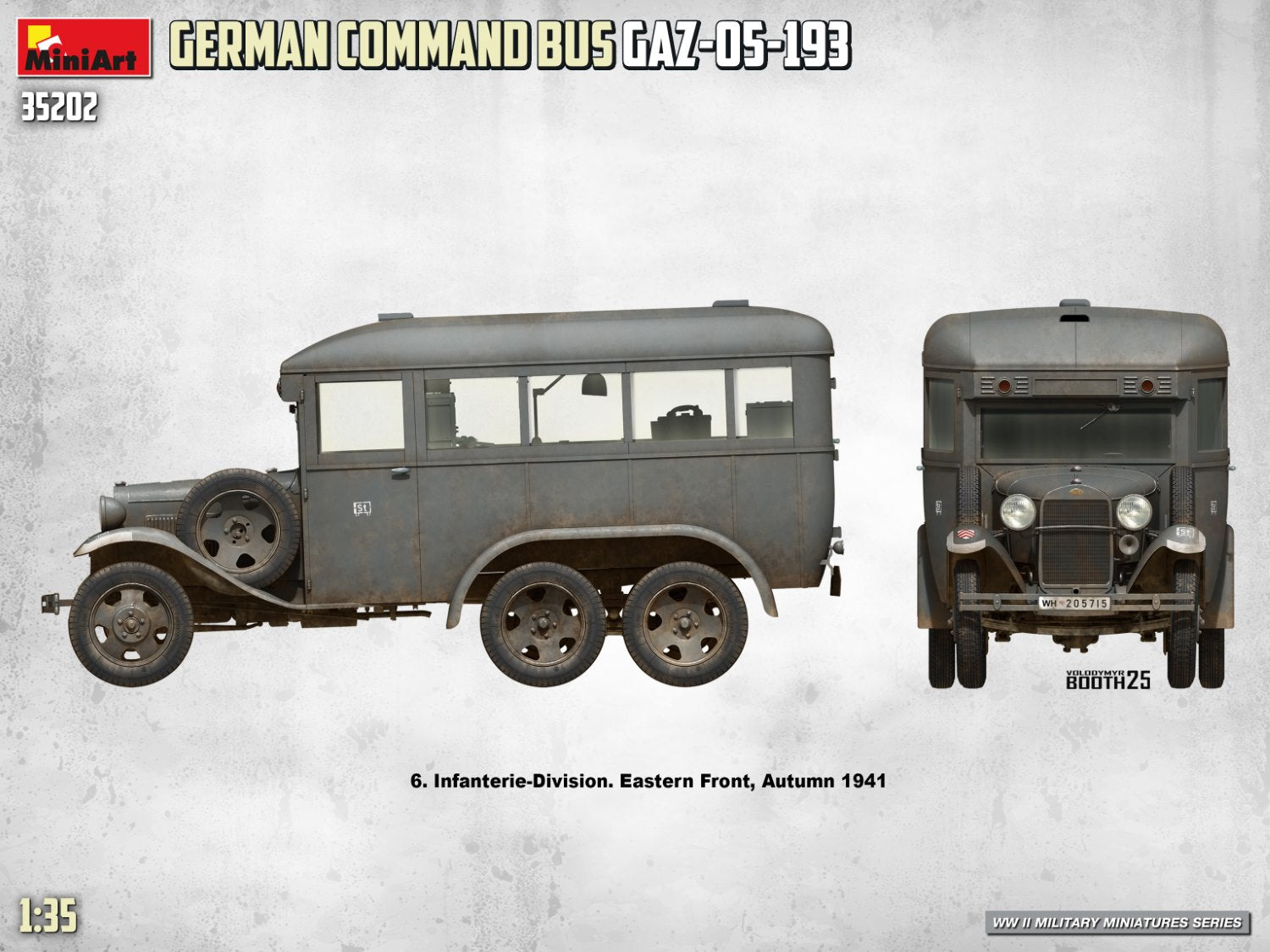miniart-35202-gaz-05-193-maquette-bus-militaire-1-35-allemand image 4