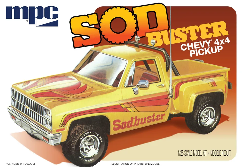 mpc-chevy-stepside-sod-buster-1981-maquette-pickup-1-25-4x4 image 1
