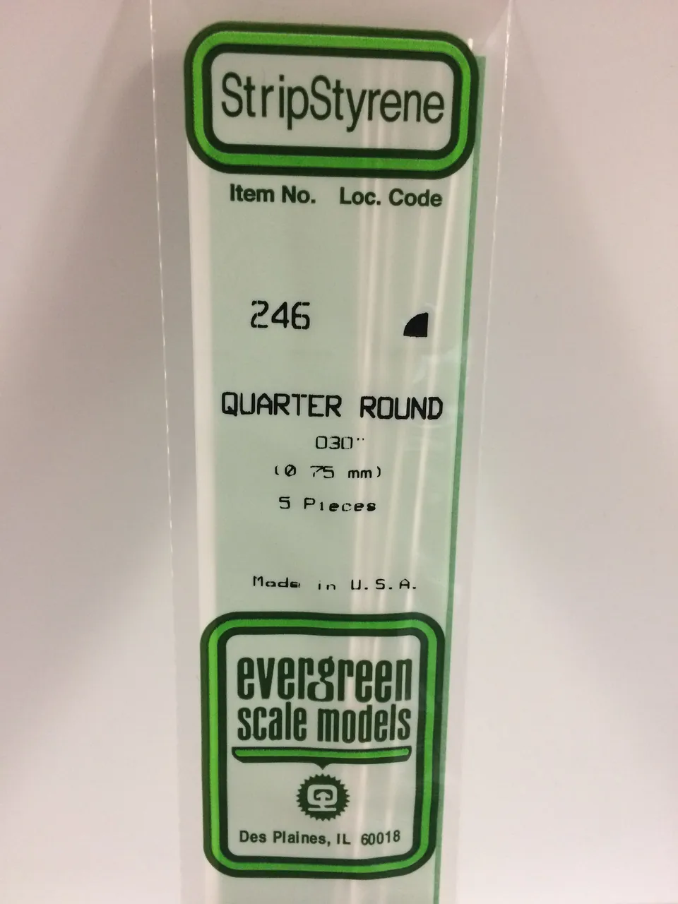 evergreen-shapes-246-quart-de-rond-polystyr-ne-blanc-0-75mm-lot-5 image 1
