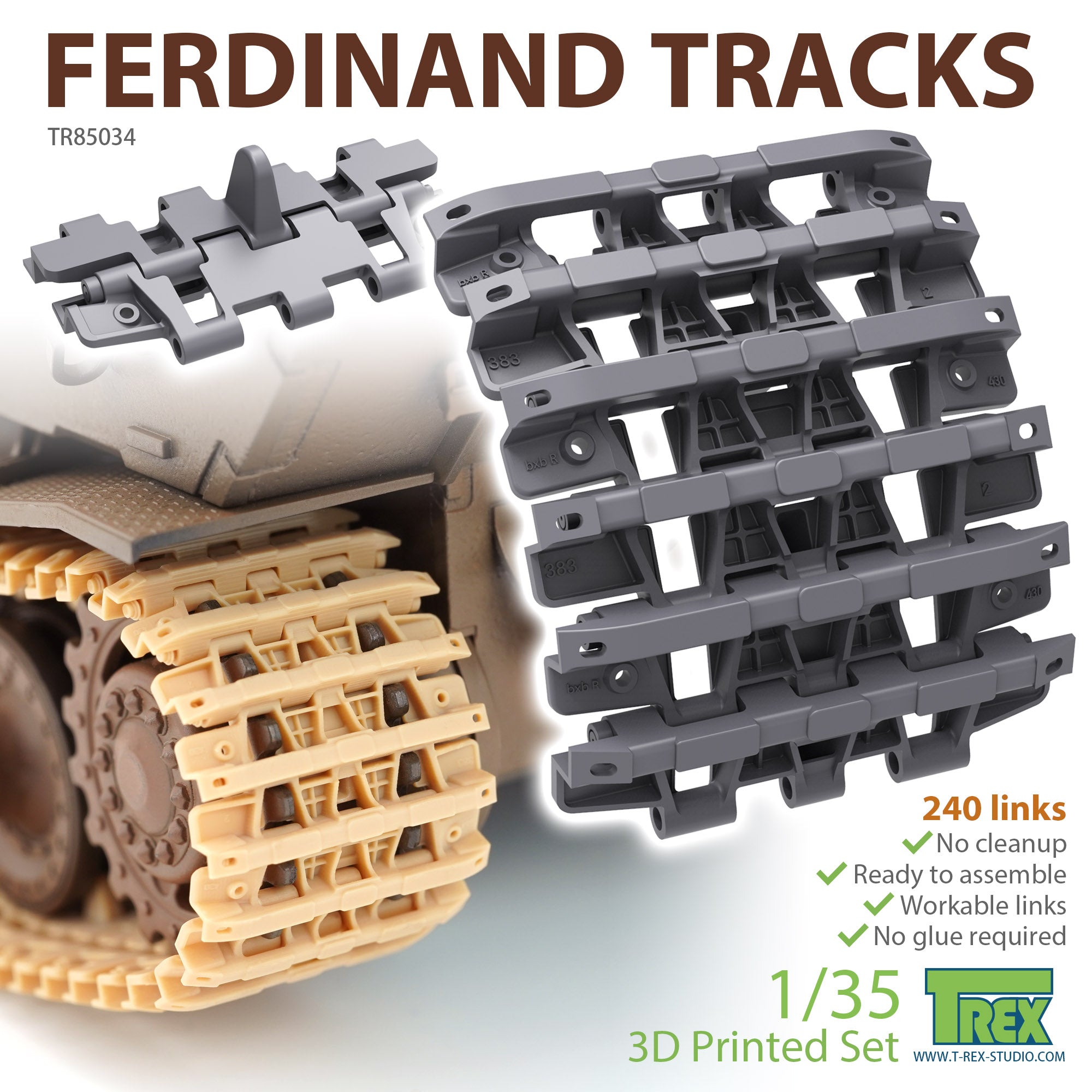 t-rex-85034-ferdinand-chenilles-1-35-240-maillons-3d image 1