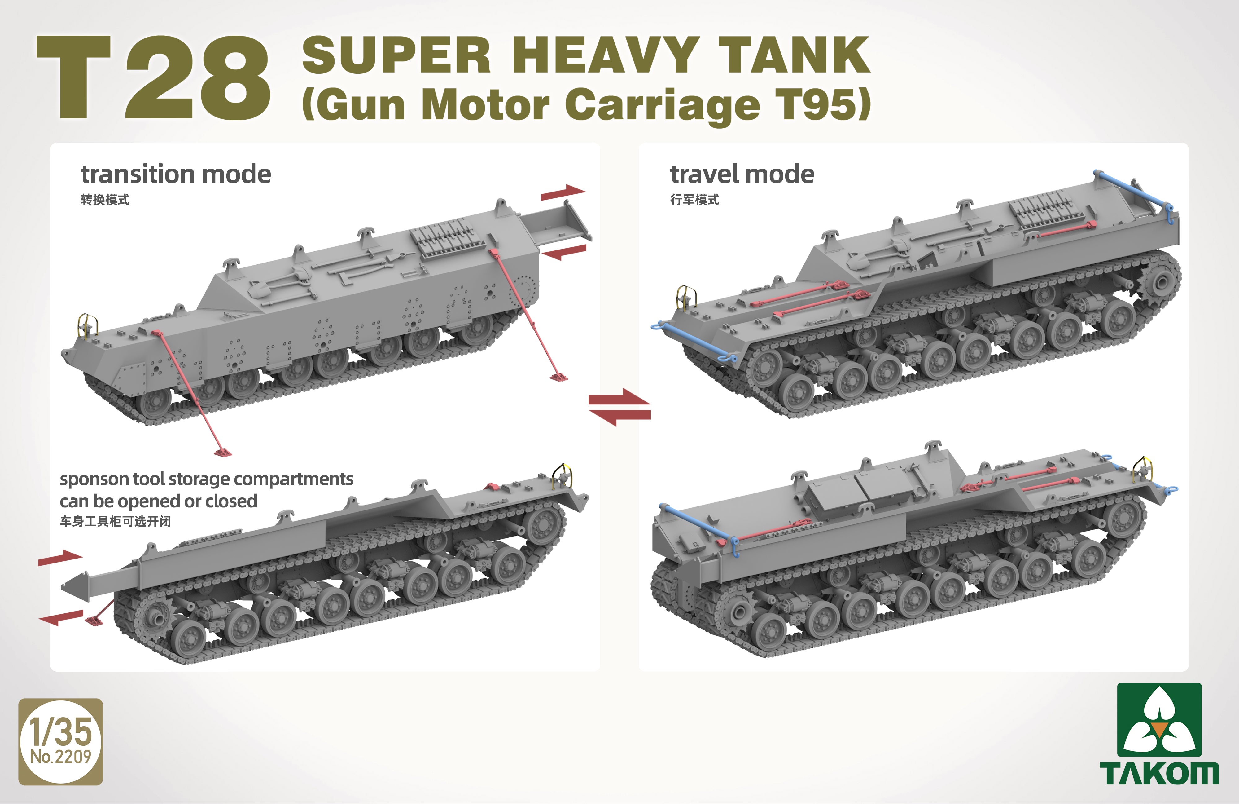 takom-2209-t28-super-heavy-tank-maquette-char-1-35-canon-105-mm image 5