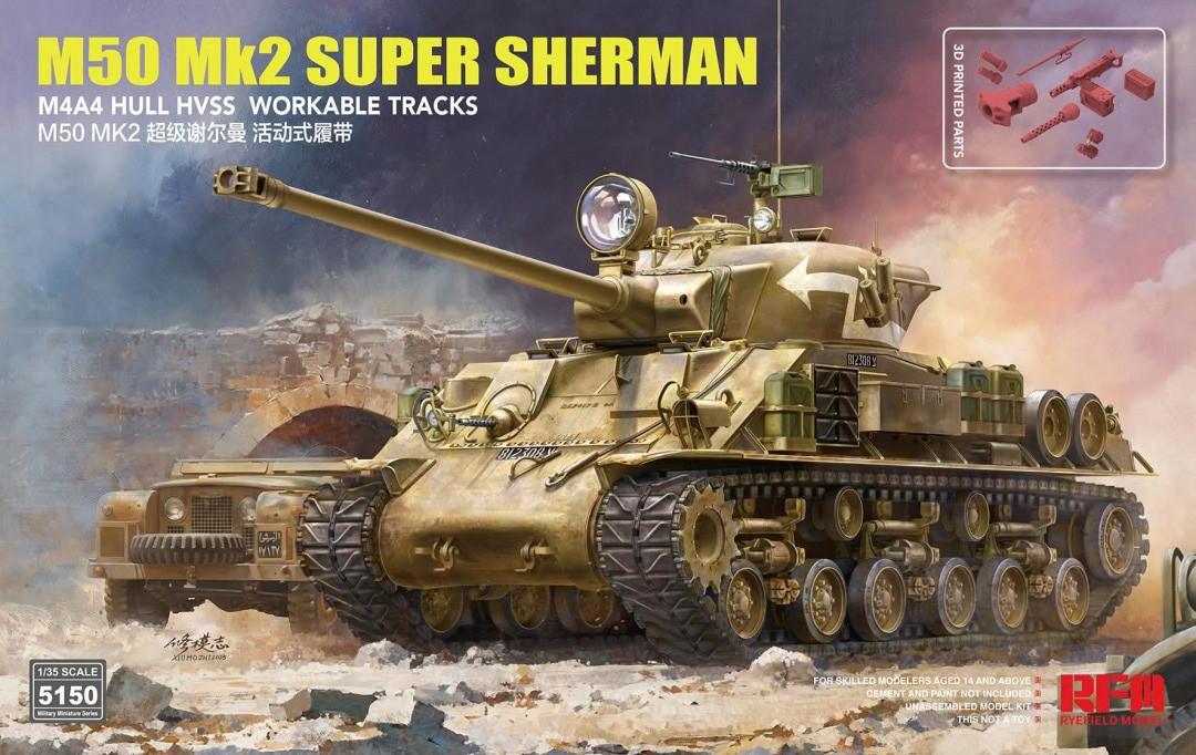rye-field-5150-maquette-super-sherman-m50-1-35 image 1