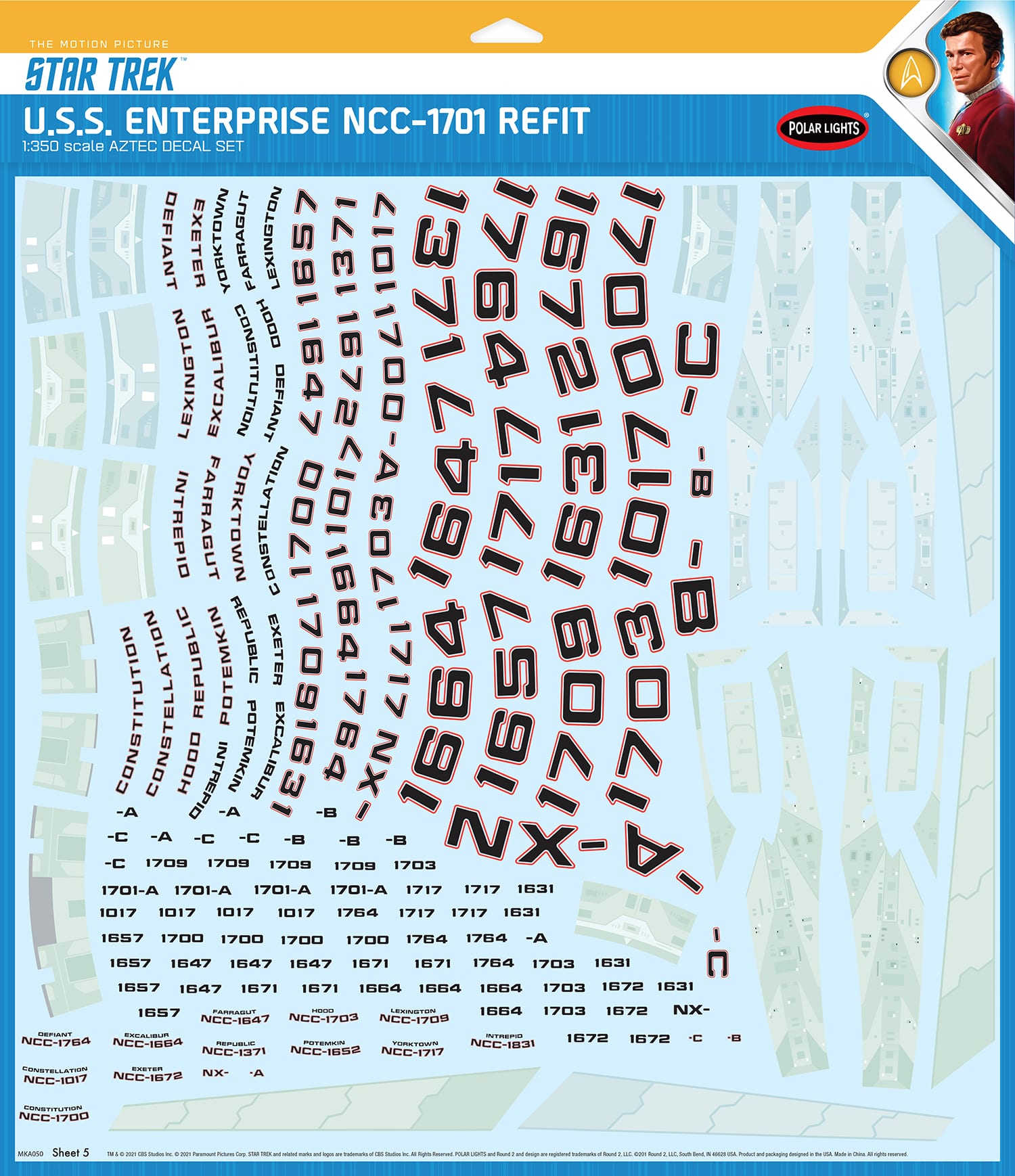 amt-enterprise-ncc-1701-refit-decals-1-350-aztec-5-planches image 1