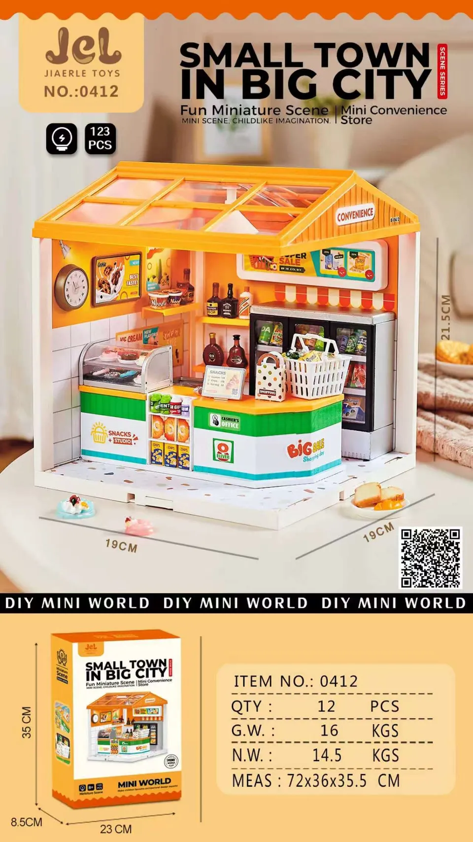 jiaerle-toys-mini-world-jel-0412-maison-miniature-sup-rette-123-pcs image 1