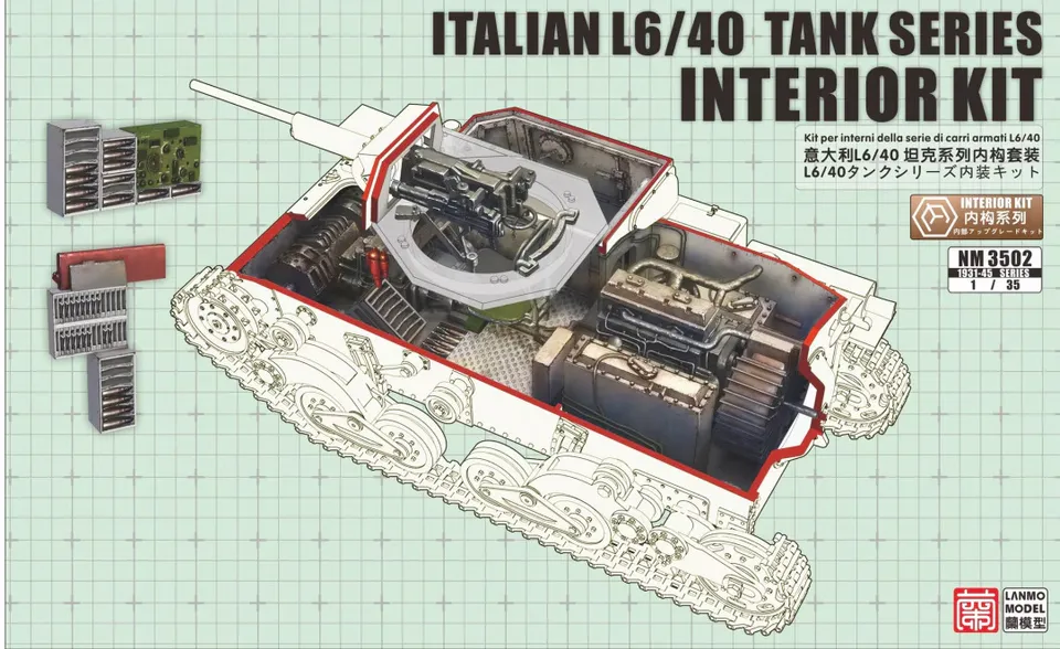 lanmo-model-nm3502-kit-int-rieur-1-35-carro-armato-l6-40 image 1
