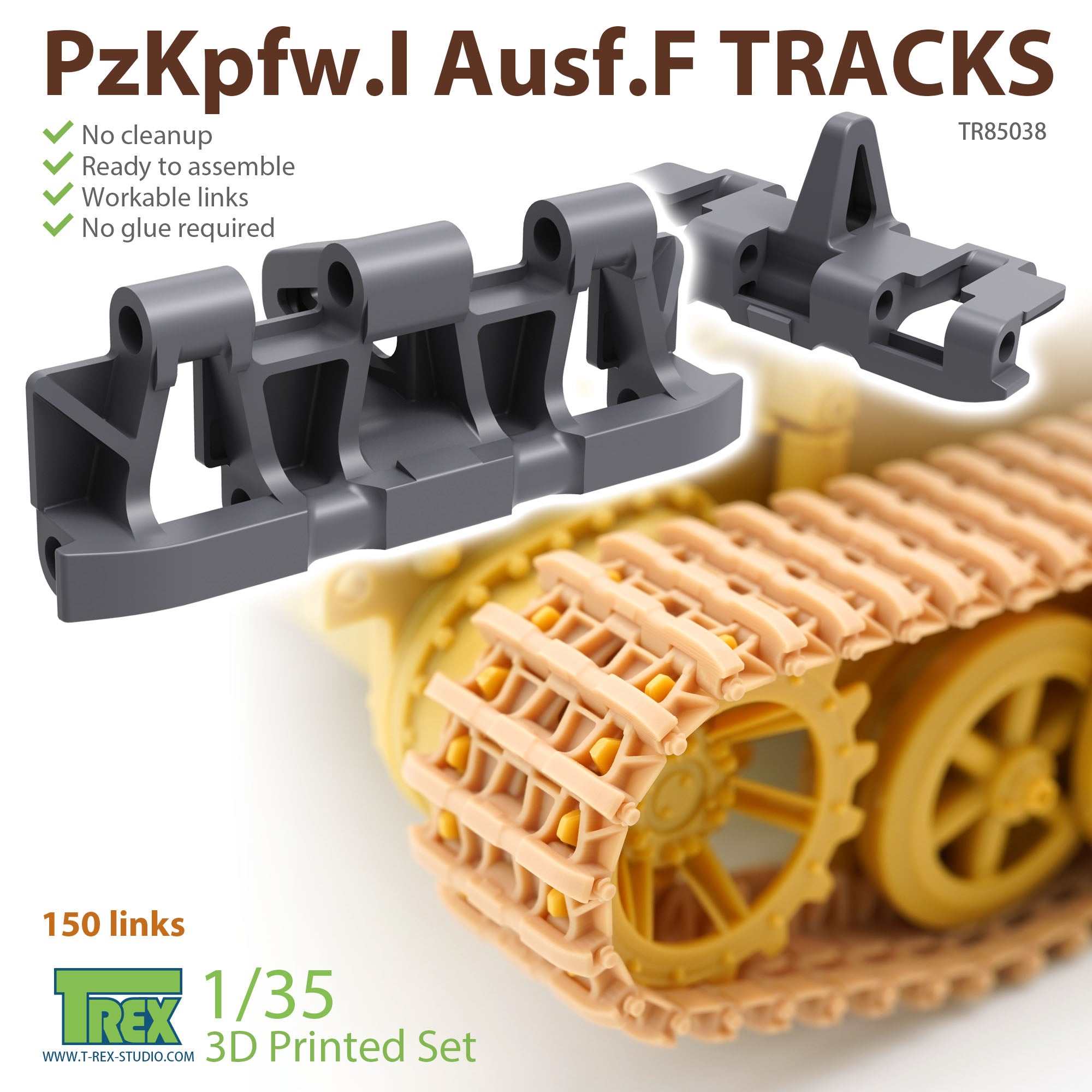 t-rex-85038-pzkpfw-i-chenilles-maillons-articul-s-1-35 image 1