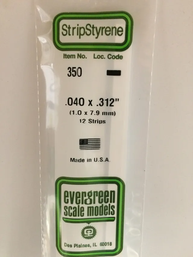 evergreen-strips-350-baguette-plastique-blanche-1x7-9mm-12pcs image 1