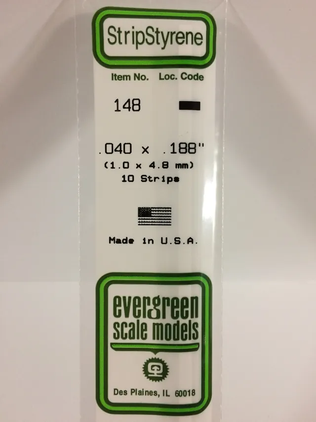 evergreen-scale-models-strips-148-baguette-1x4-8mm-10-pi-ces image 1