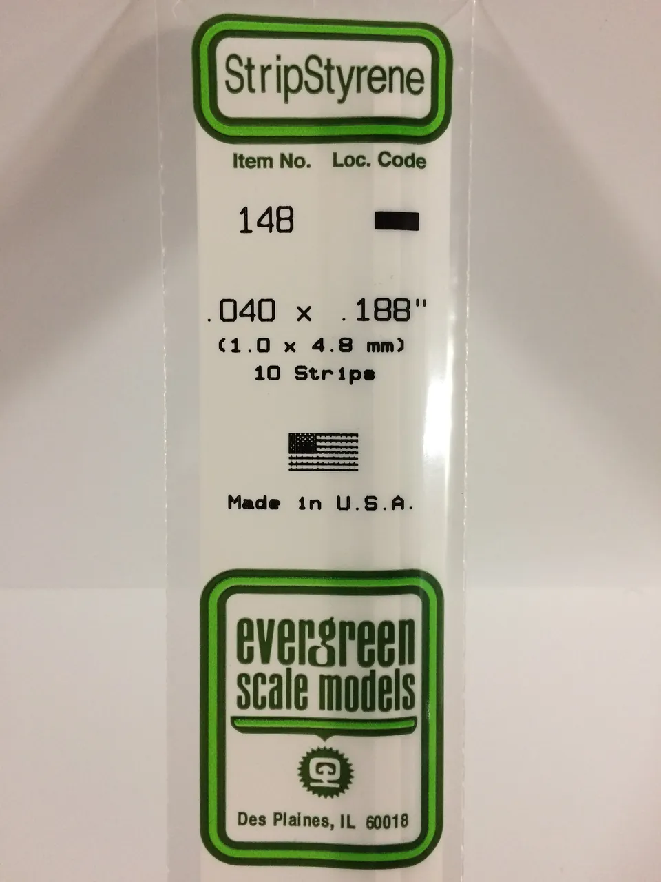 evergreen-scale-models-strips-148-baguette-1x4-8mm-10-pi-ces image 1
