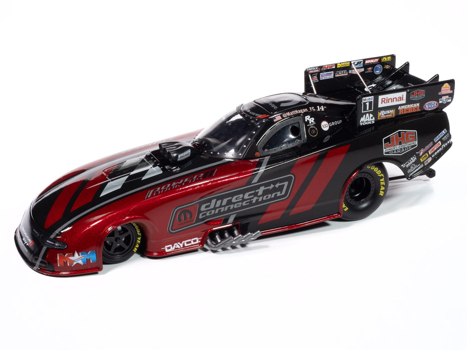 auto-world-matt-hagan-funny-car-miniature-diecast-1-24-2024 image 1