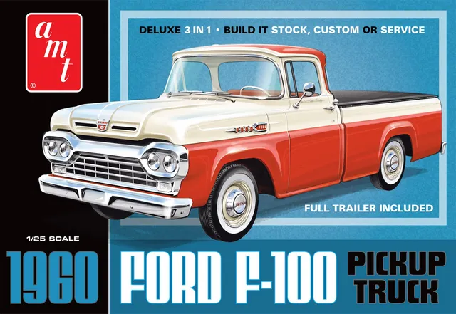 amt-1960-ford-f-100-pickup-remorque-maquette-1-25-custom image 1