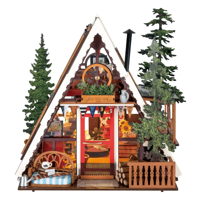 rolife-dg181-a-frame-cabin-maison-miniature-bois-diorama image 1