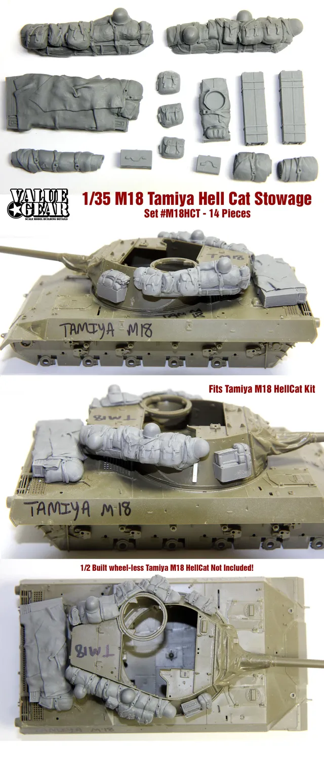 value-gear-m18-hellcat-paquetage-1-35-pour-tamiya-tourelle image 1