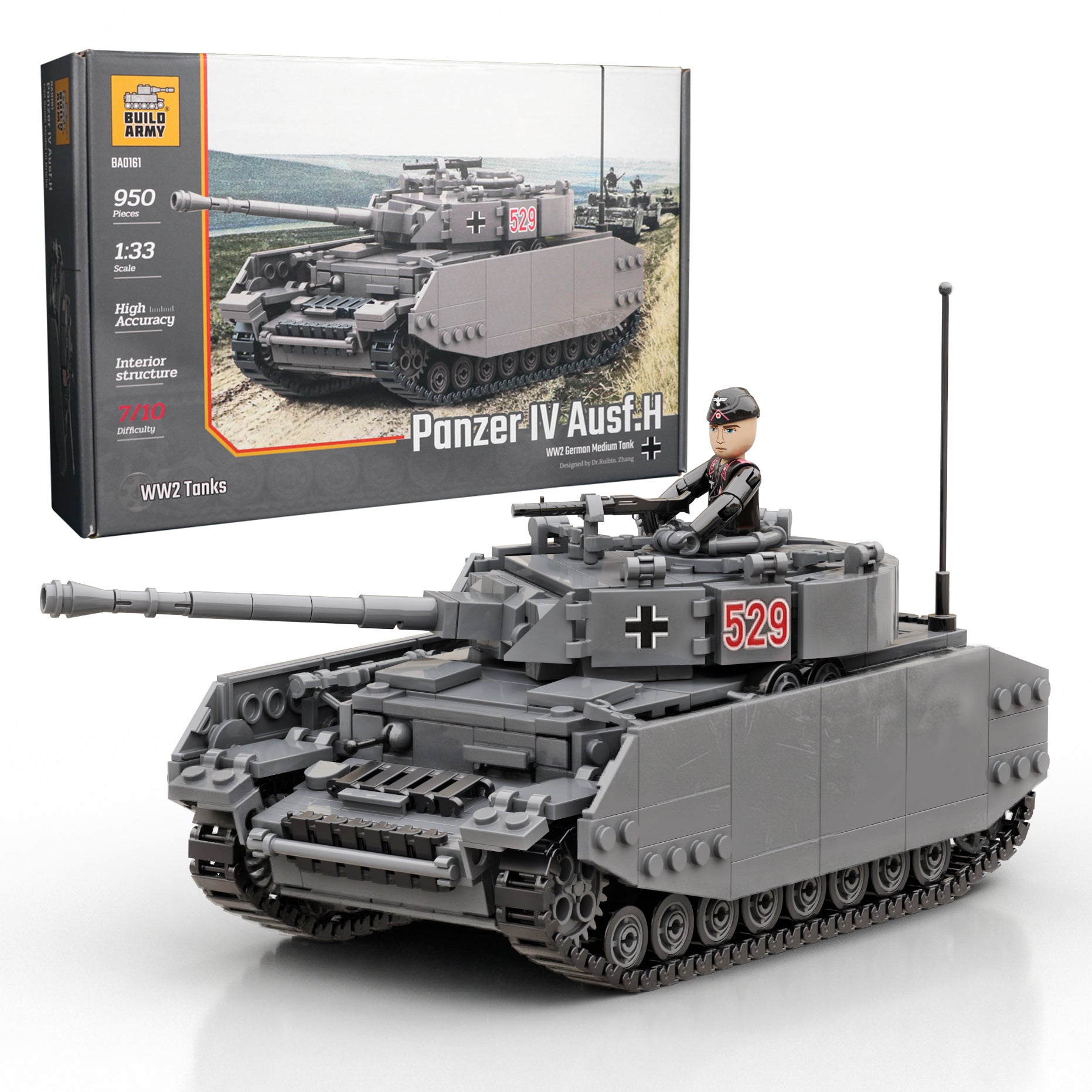 build-army-ba0161-panzer-iv-ausf-h-char-briques-1-33-935-pcs image 1