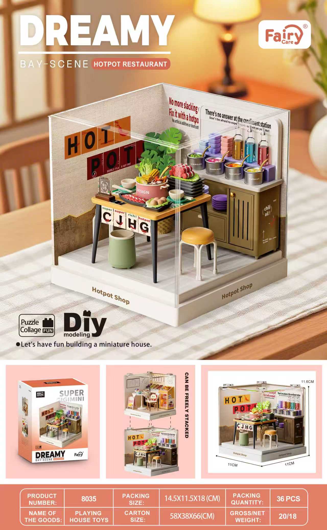 fairy-care-fc-dbs8035-maison-miniature-hotpot-restaurant-diy image 1