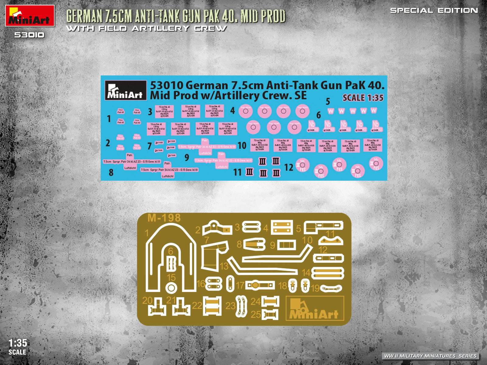 miniart-53010-pak-40-7-5cm-maquette-canon-1-35-avec-quipage image 2