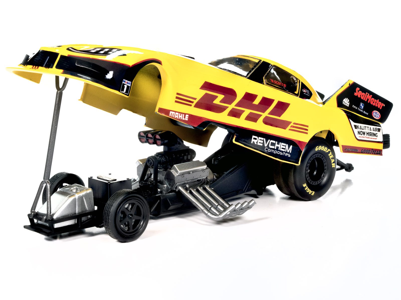auto-world-jr-todd-dhl-toyota-supra-funny-car-diecast-1-24 image 2