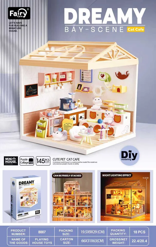 fairy-care-dreamy-bay-maison-miniature-cat-cafe-145-pi-ces image 1