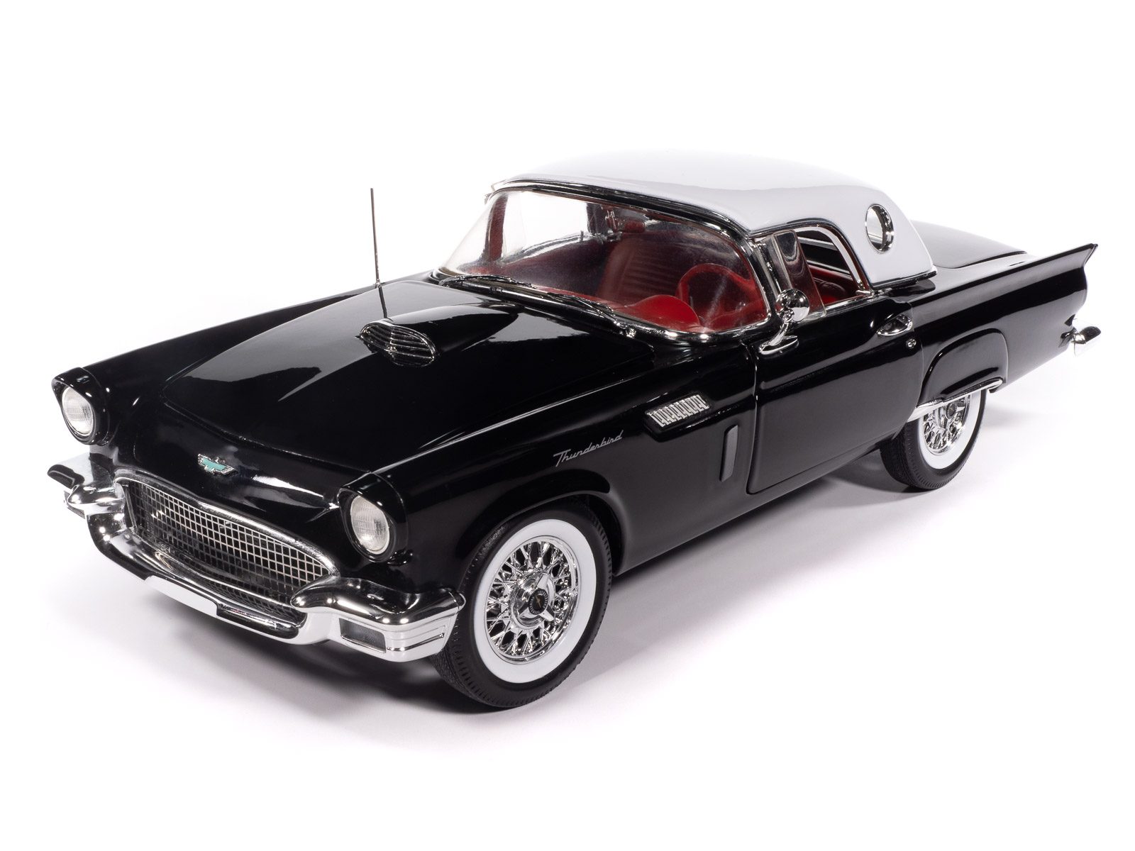 american-muscle-ford-thunderbird-1957-miniature-1-18-noir-e-code image 1