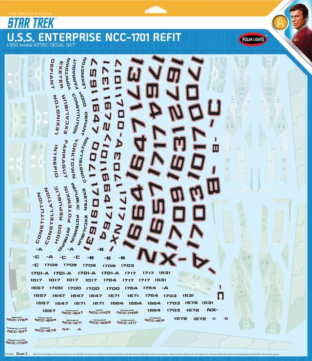 amt-enterprise-ncc-1701-refit-decals-1-350-aztec-5-planches image 1