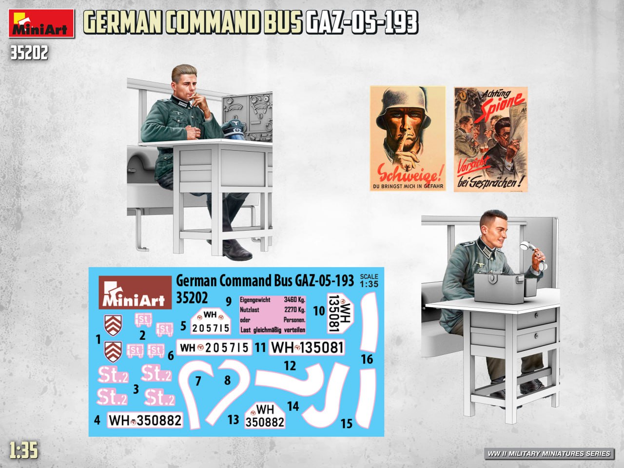 miniart-35202-gaz-05-193-maquette-bus-militaire-1-35-allemand image 3