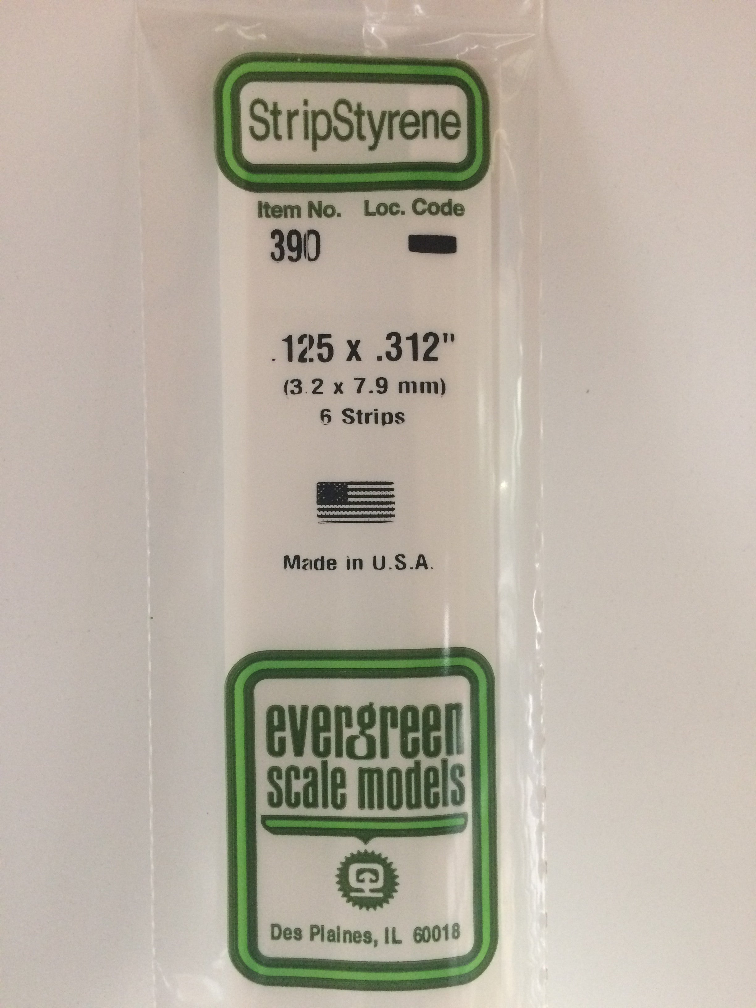 evergreen-strips-390-baguette-blanche-3-2x7-9-mm-6-pi-ces image 1