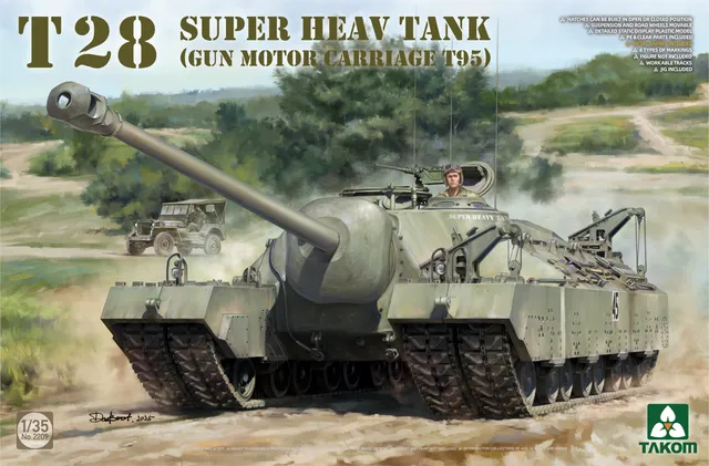 takom-2209-t28-super-heavy-tank-maquette-char-1-35-canon-105-mm image 1