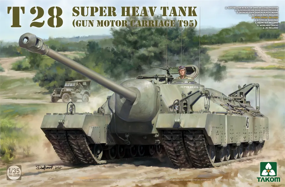 takom-2209-t28-super-heavy-tank-maquette-char-1-35-canon-105-mm image 1