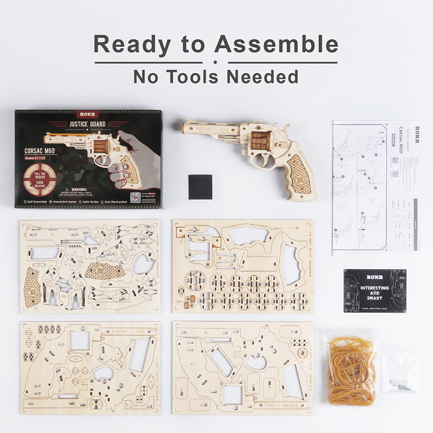 robotime-lq401-corsac-m60-revolver-lastiques-kit-bois-3d image 3