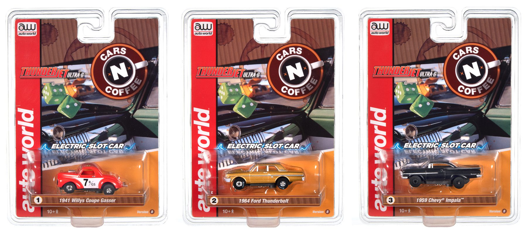 auto-world-thunderjet-r2-cars-n-coffee-slot-car-ho-1-64 image 1