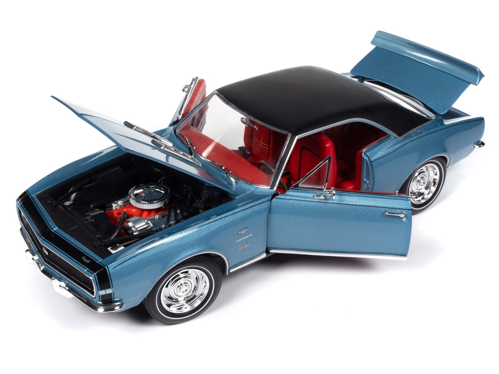 american-muscle-camaro-yenko-1967-voiture-miniature-1-18-bleue image 2