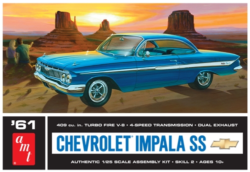 amt-1961-chevy-impala-ss-maquette-voiture-1-25-moteur-409 image 1