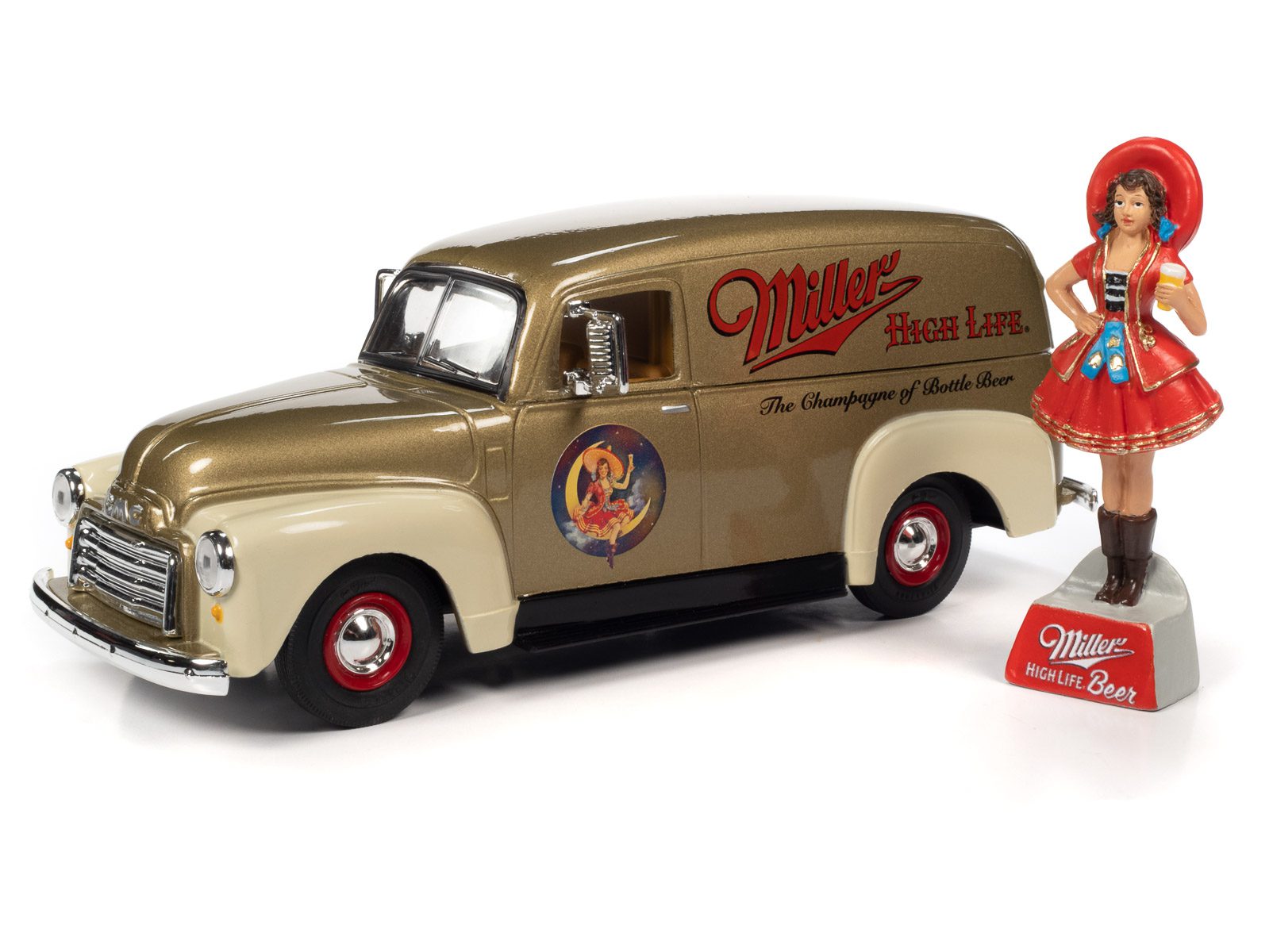 amt-auto-world-1951-gmc-delivery-miniature-1-25-miller-high-life image 1