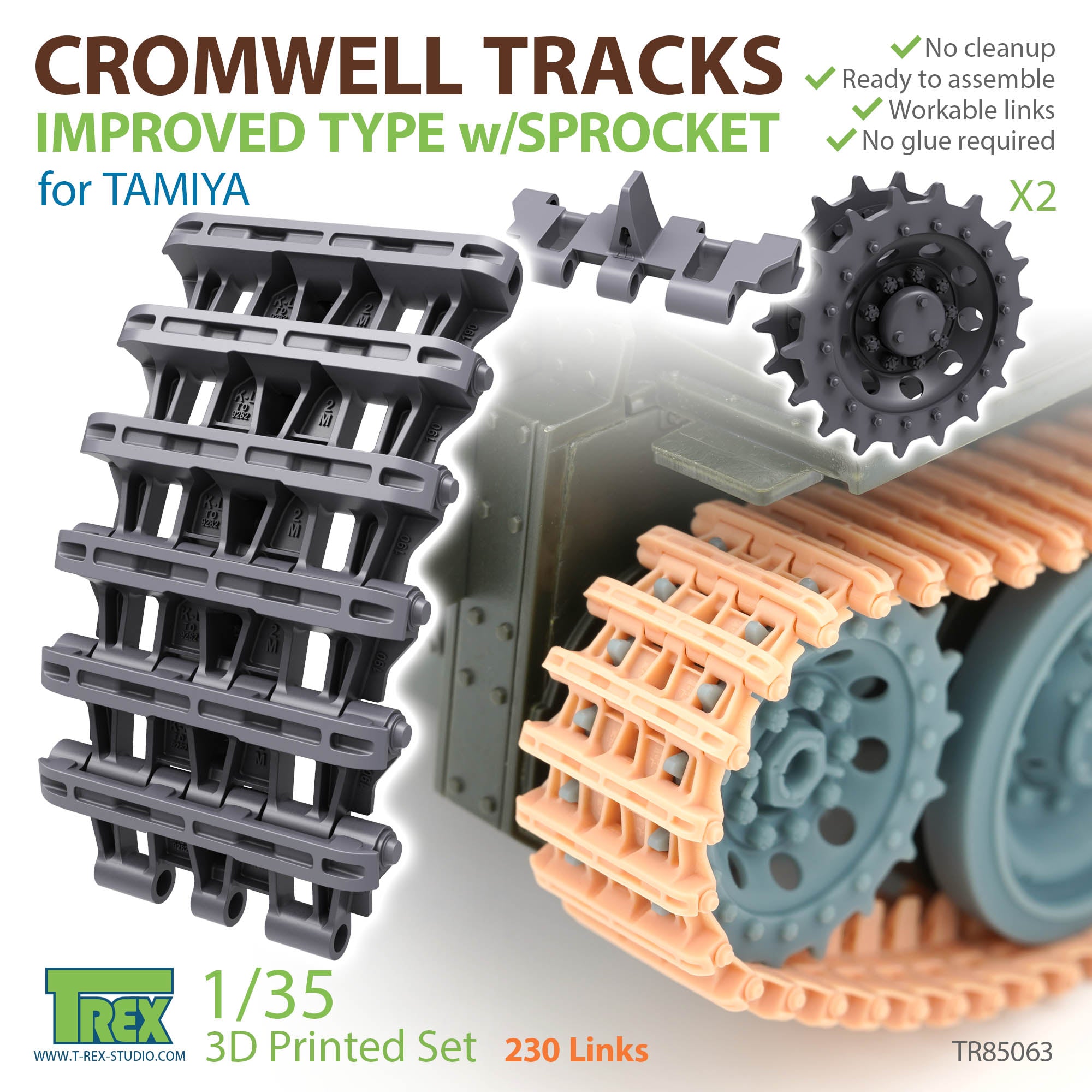 t-rex-85063-chenilles-cromwell-type-1-1-35-tamiya image 1