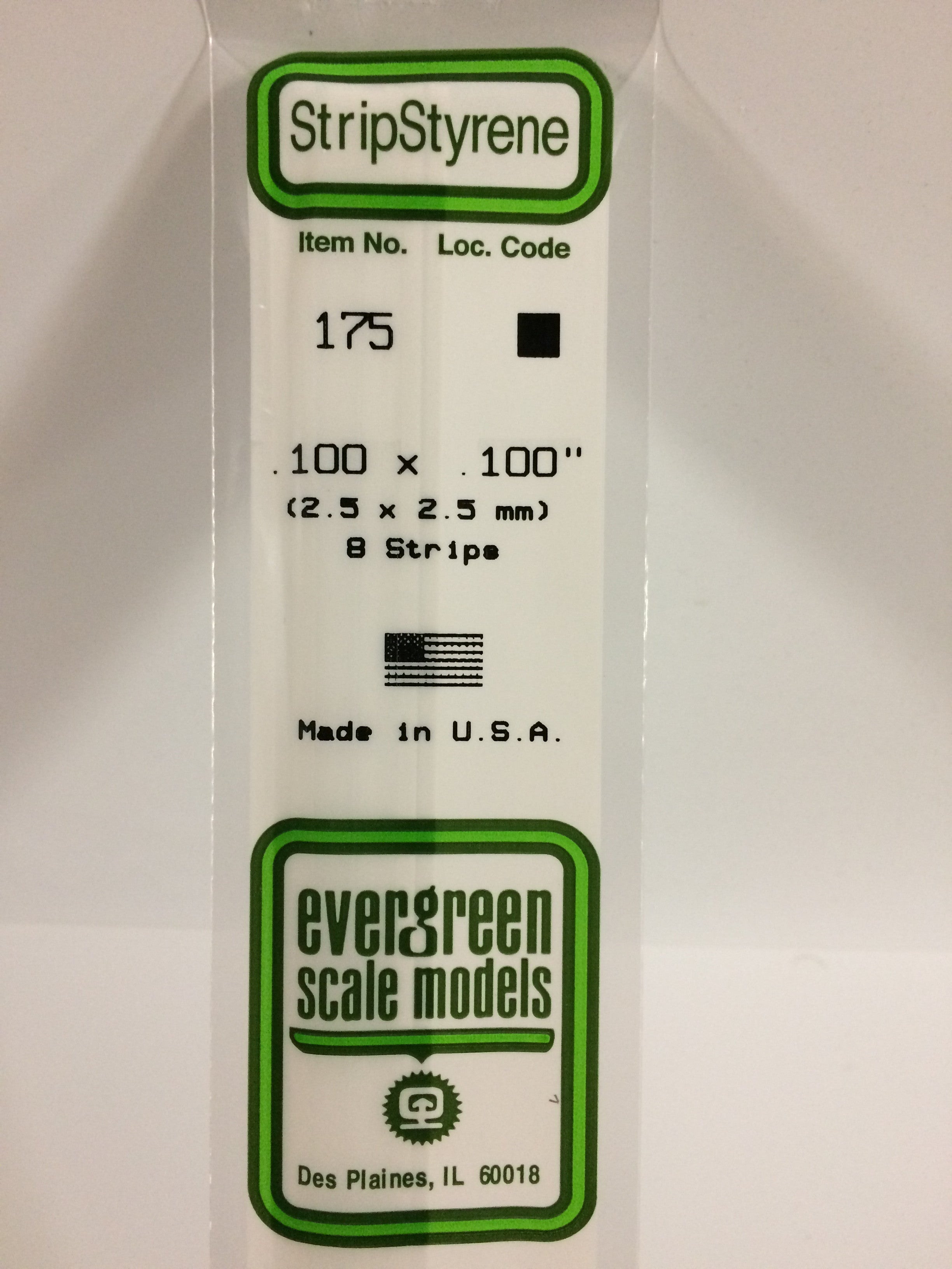 evergreen-175-baguette-carr-e-polystyr-ne-blanc-2-5x2-5-mm-8-pcs image 1