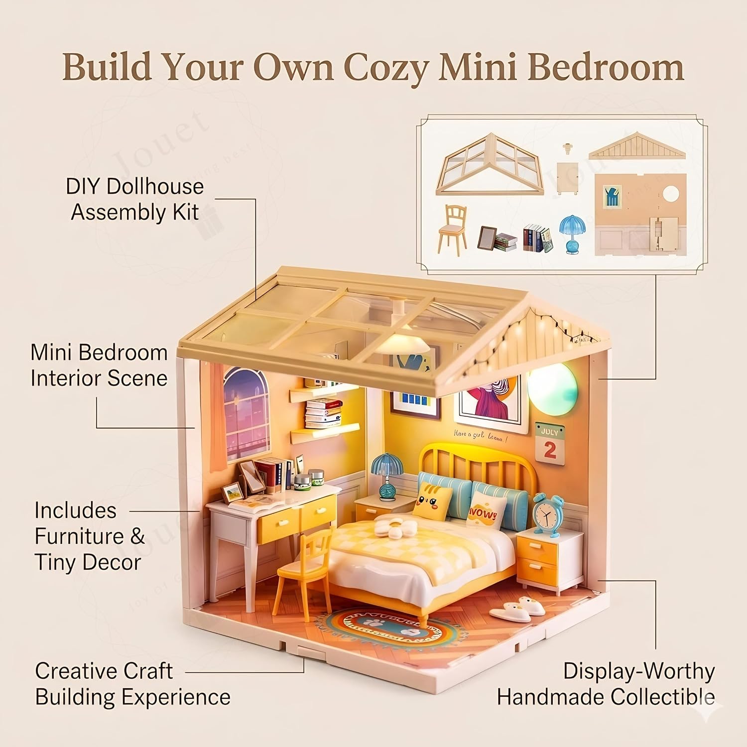 jiaerle-toys-jel-0413-mini-bedroom-maison-miniature-diy-chambre image 3