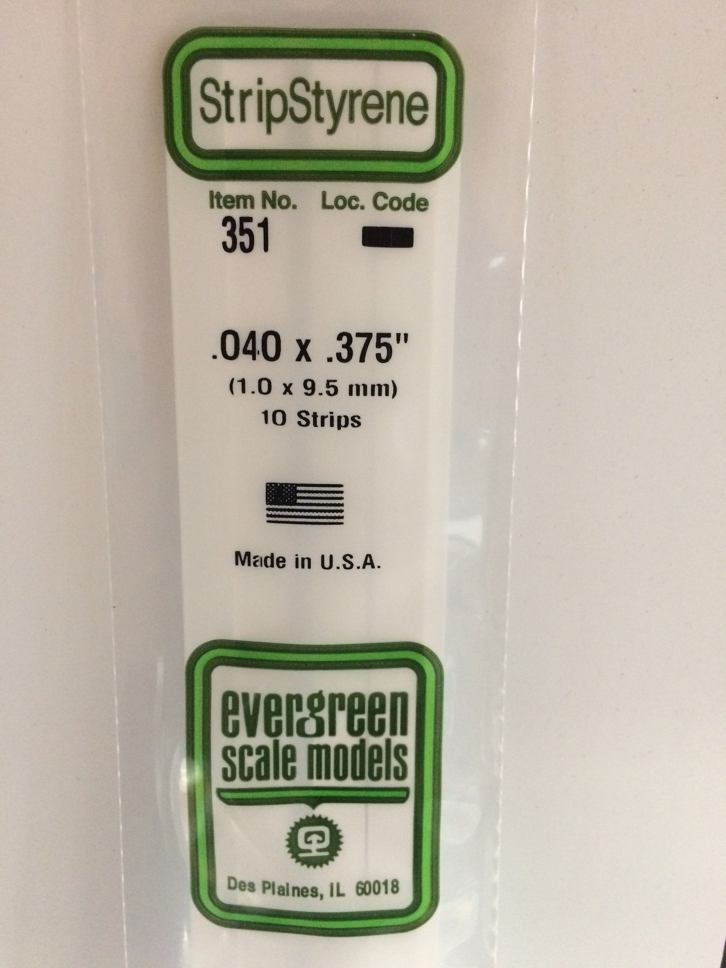 evergreen-strips-351-baguette-1x9-5-mm-blanc-lot-de-10 image 1