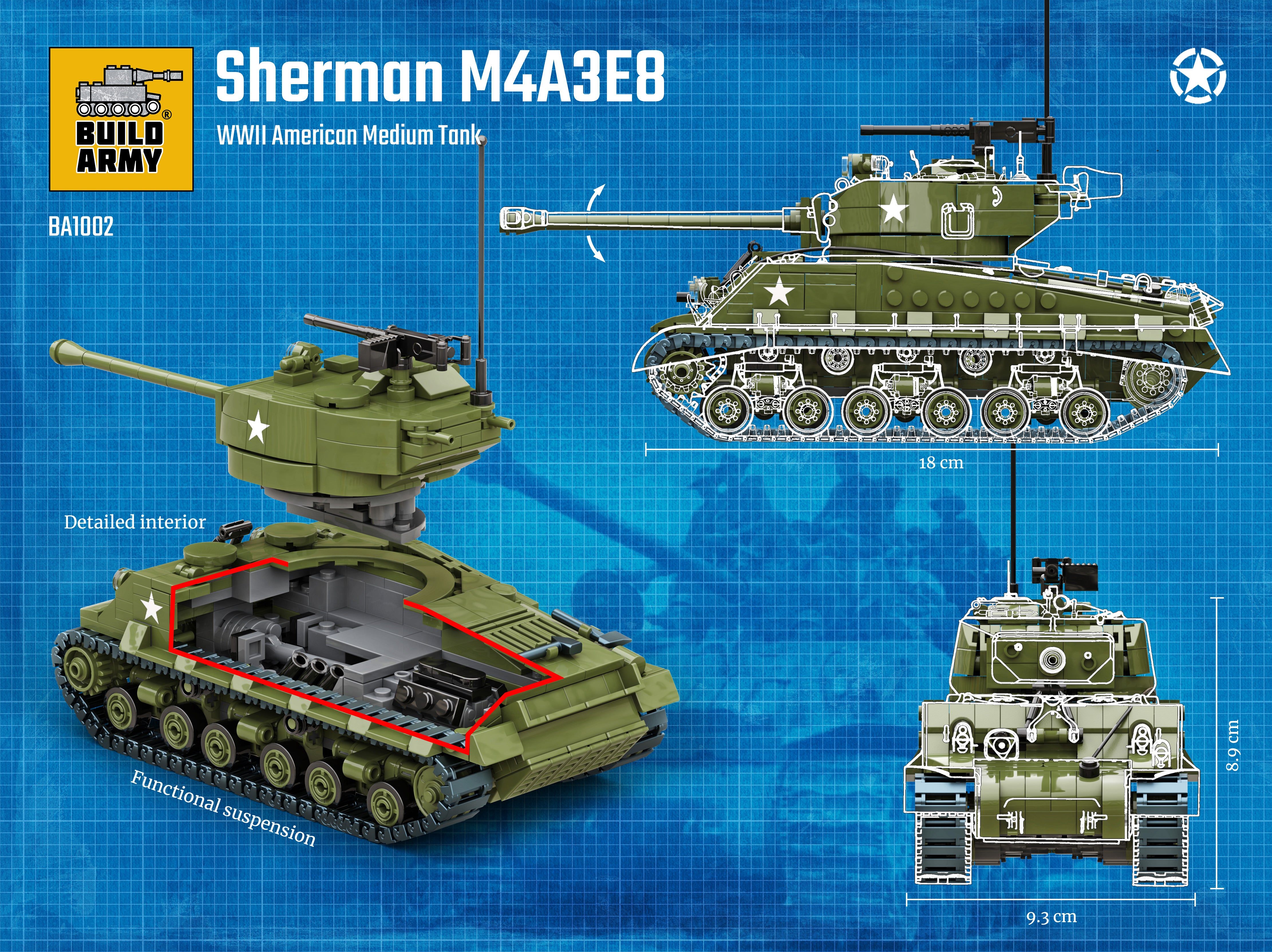 build-army-ba1002-maquette-char-sherman-m4a3e8-easy-8-1-33 image 4