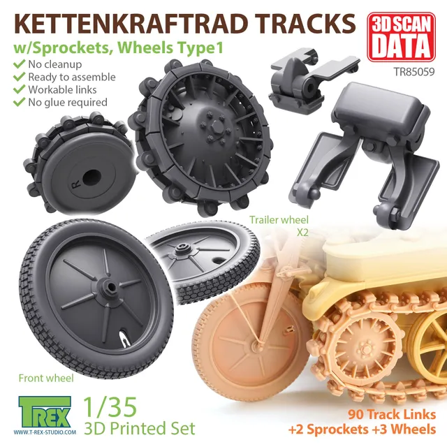 t-rex-85059-chenilles-1-35-kettenkraftrad-pour-tamiya-35377 image 1