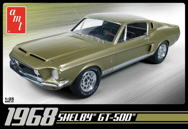 amt-shelby-gt500-1968-kit-maquette-1-25-vert-lime-gold image 1