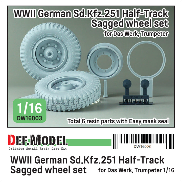 def-model-dw16003-roues-r-sine-1-16-sd-kfz-251-pneus-affaiss-s image 1