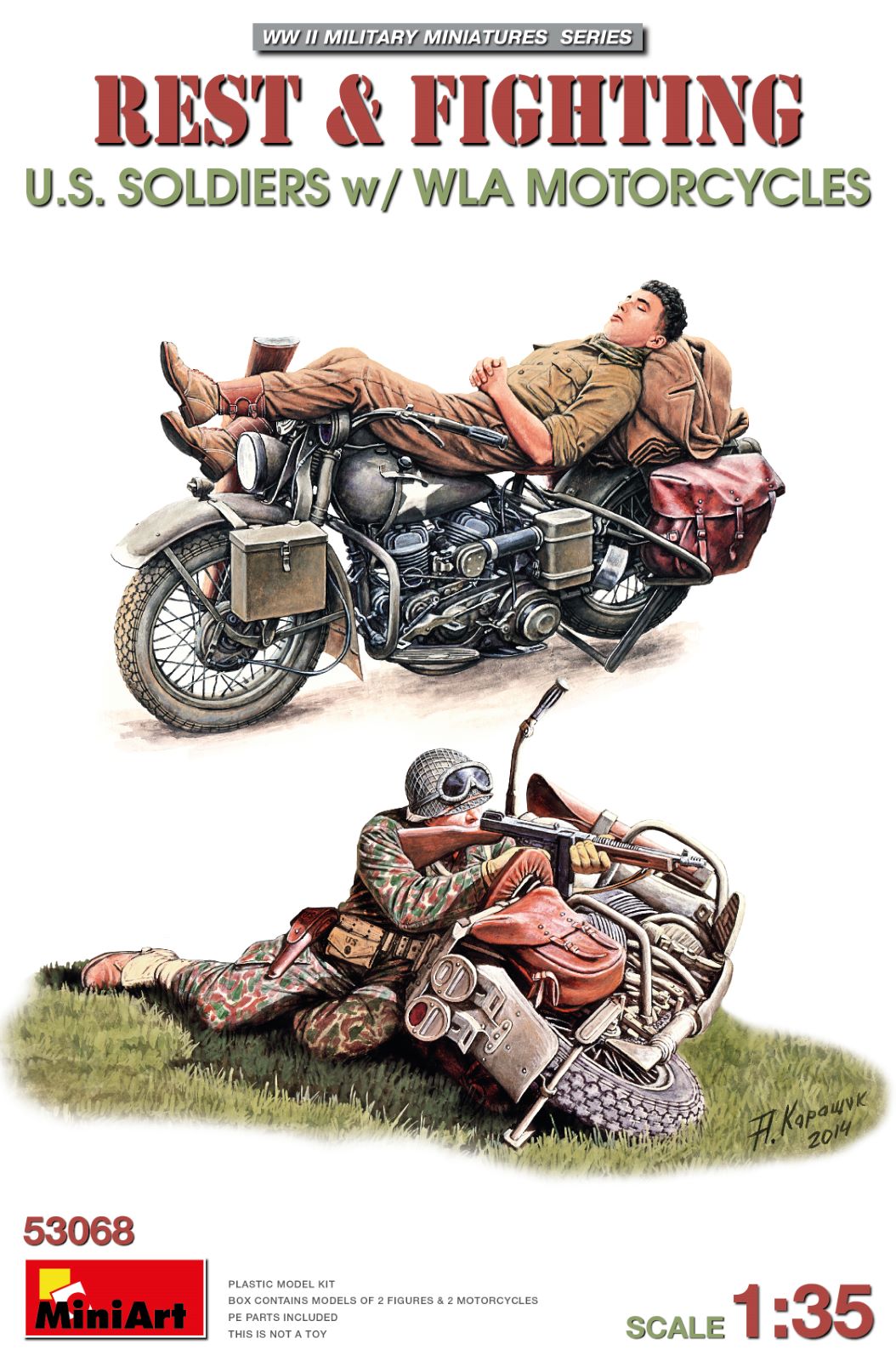miniart-53068-soldats-us-motos-wla-1-35-wwii image 1