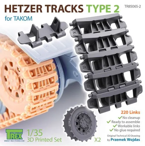 t-rex-85065-2-chenilles-1-35-hetzer-type-2-pour-takom image 1