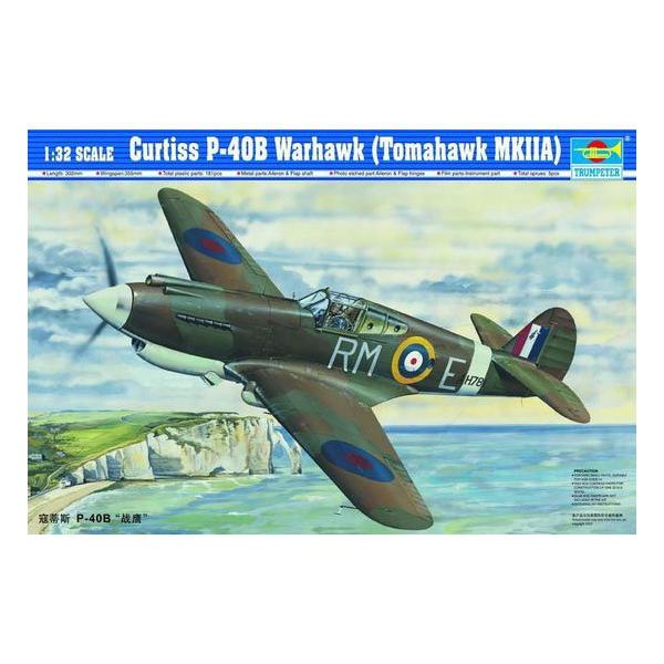 trumpeter-02228-curtiss-p-40b-warhawk-1-32-maquette-avion image 1