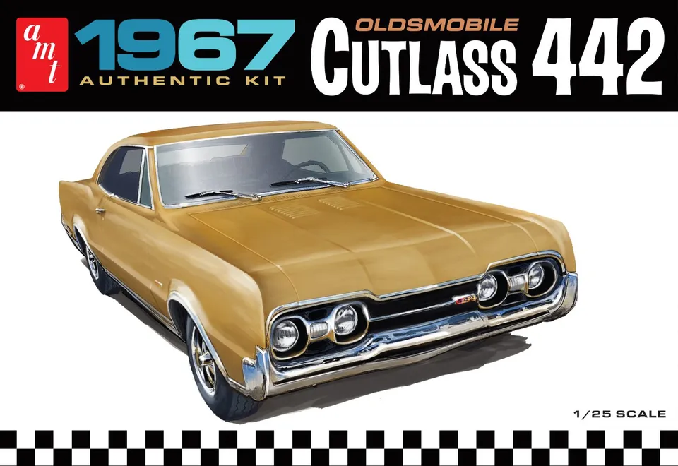 amt-oldsmobile-cutlass-442-1967-kit-maquette-voiture-1-25-116-pcs image 1